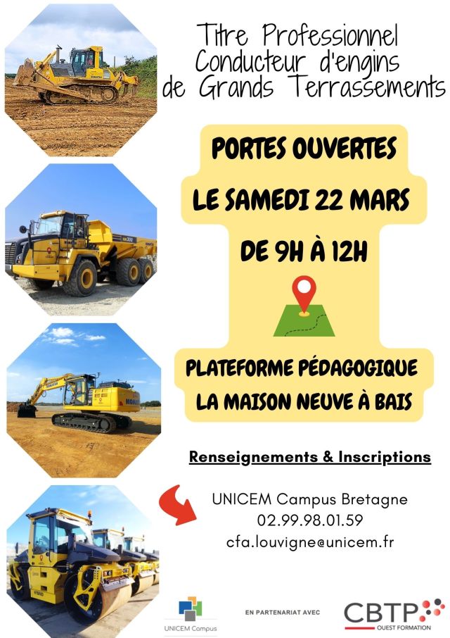 Formation : "Conducteur d'engins de Grands Terrassements"